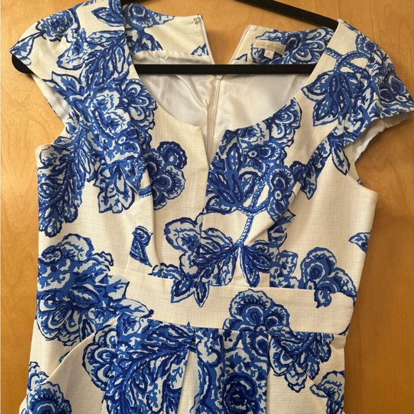 Shoshanna Toile Cap Sleeve Dress - Picture 2 of 5